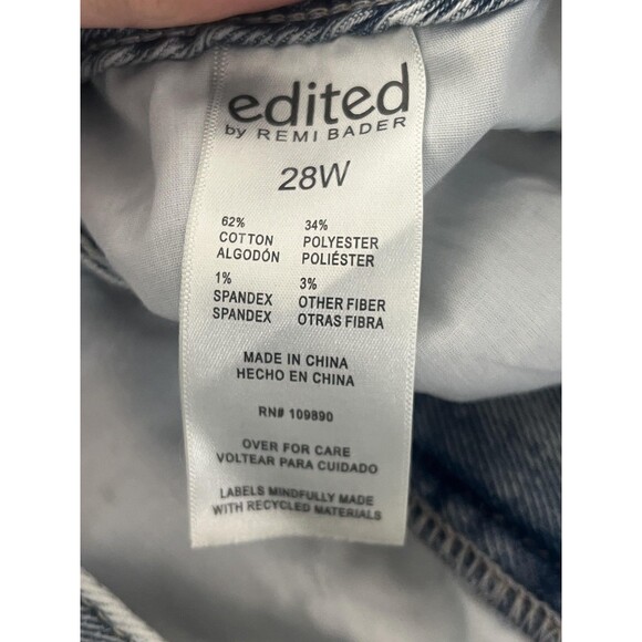 Edited by Remi Bader Jeans Womens 28W Light Wash Wide Leg Crop Raw Hem ERW1008C - Picture 10 of 11